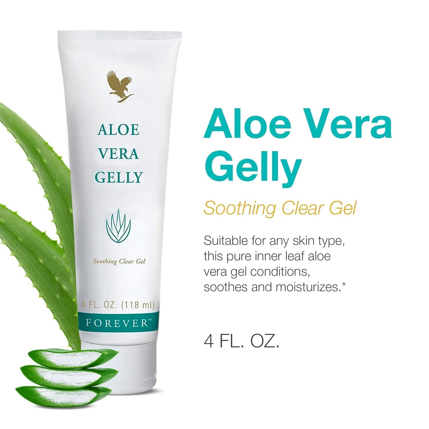 Forever Living - Aloe Vera Gelly - Pure Aloe Gel for Soothing and Moisturizing Skin